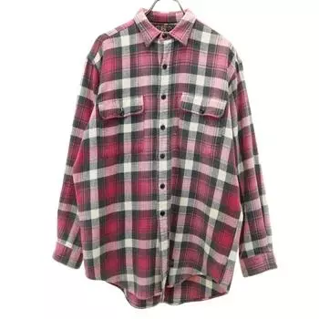 RRL 90s Red 3 Stars Old Initial Tag check Long sleeve shirt RALPH LAUREN Men s Used