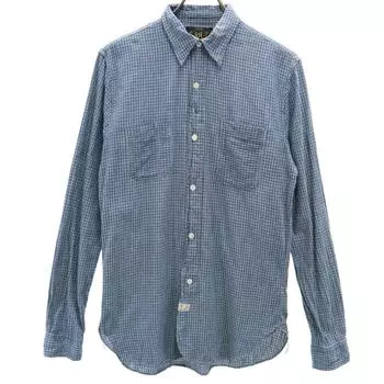 RRL Check Pattern Long sleeve Hidden Button down shirt XS Blue Men s Used