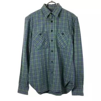 RRL One Star Check Pattern Long sleeve shirt 2 Green x blue RALPH LAUREN Men s Used