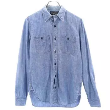 RRL One Star Long sleeve Chambray shirt XS RALPH LAUREN Chin Strap Men s Used