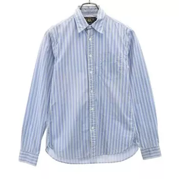 RRL stripe Long sleeve shirt 2 Blue RALPH LAUREN Women Used
