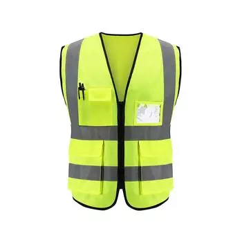 RS-SE Высокая видимость Основа Трикотажная ткань Многокарманный защитный жилет Светоотражающая одежда светло-зеленый