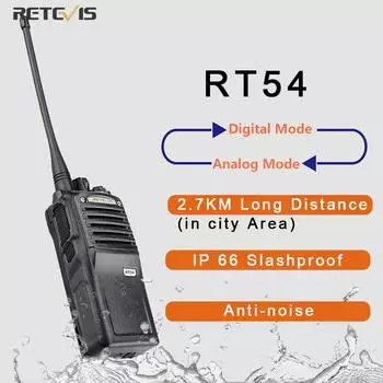 Rt54 DMR цифровая/аналоговая рация двусторонняя радиосвязь 5 Вт портативный трансивер УВЧ пыле-водонепроницаемый Vox Communicador