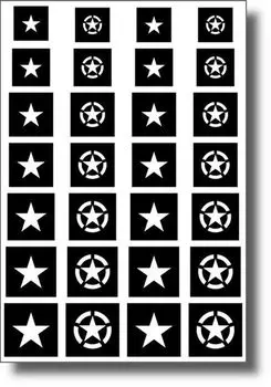RT Diorama Solid Scale Allied Stars Masking Stickers for Plastic Models 1/35 6-12mm (2 Types) (RTDSOLMRK002-35)