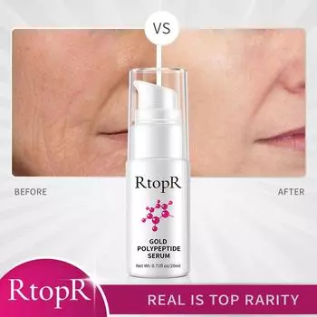 RtopR Gold полипептидная эссенция Экстракт полипептида Гиалуроновая кислота Антивозрастная эссенция Повышает эластичность кожи Отбеливающая эссенция для ухода за кожей