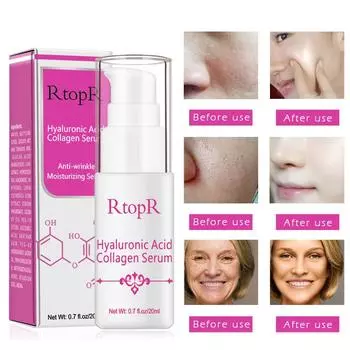 RtopR Коллагеновая сыворотка для лица с гиалуроновой кислотой, отбеливающая антивозрастная сыворотка для лица, лечение прыщей, уход за кожей против морщин, эссенция для ухода за лицом 20g