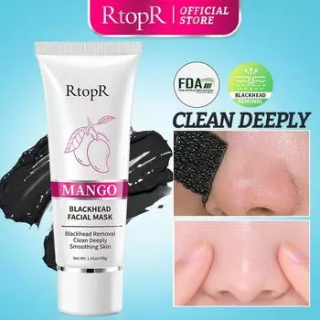RtopR Средство для удаления черных точек с манго, лечение прыщей, контроль жирности носа, грязевая маска для полоскания пор, отбеливающий крем, отшелушивающая маска, пилинг для носа, уход за кожей 1pcs