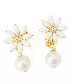 ru Серьги с мотивом Маргарет LAME1057 W2 [Lanvin Bleu] 2-way белый