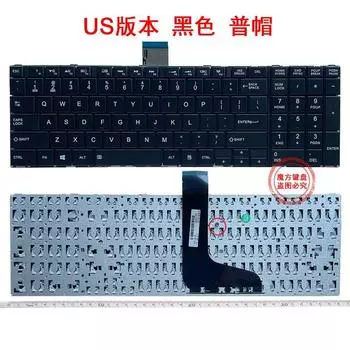 Ru/Sp/UK/FR Applicable to Toshiba C855/D L850/D L855 C870 C870d Keyboard C875d [New] (ordinary cap) (black)