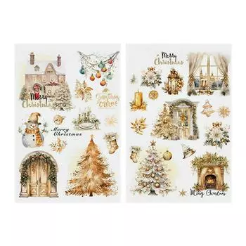 Rub On Transfers Stickers 1 Sheets For Crafts Cloth Glass Acrylic Wood Furniture Small Vintage Junk Journal Supplies Scrapbooking Items Christmas One Size