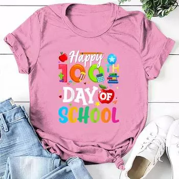 Рубашка «100 дней в школе», детская футболка для мальчиков и девочек «100 дней в школе», футболки для детского сада 110 зелёный