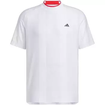 Рубашка Adidas Golf Adizero Mesh Mock Neck с коротким рукавом для белых мужчин, белый