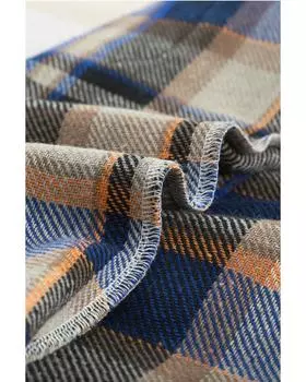 Рубашка Azura Exchange с геометрическим клетчатым принтом и карманами L синий