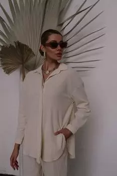 Рубашка Bohemai Jovena со скрытыми пуговицами натурального цвета