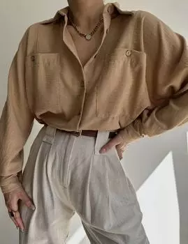 Рубашка Bohemai Modus Vintage Caramel из льна