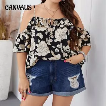 Рубашка больших размеров, темпераментная, пригородная, с одним лацканом, модная женская шифоновая рубашка с лацканами с принтом XL чёрный