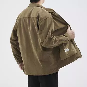 Рубашка Cordour American Tooling, мужская, модная, брендовая, свободная, большого размера, повседневная, цвета хаки, рубашка Ruffian, куртка, топ M хаки