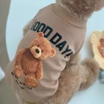 Рубашка для домашних животных с мультяшным принтом, предотвращающая украшение, милый свитер для домашних животных, костюм для L темно-синий