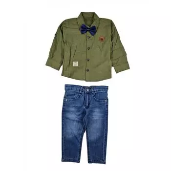 Рубашка для мальчика, джинсы, костюм с галстуком-бабочкой