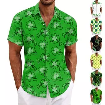 Рубашка для мужчин, мужские винтажные рубашки для боулинга на пуговицах, летняя пляжная рубашка с коротким рукавом XXL