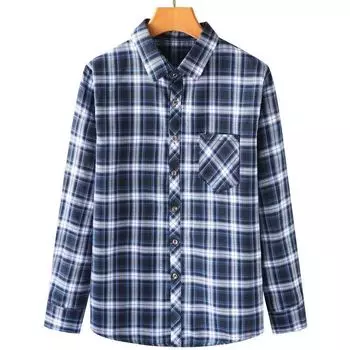 Рубашка для папы с длинными рукавами, весенняя, для мужчин среднего возраста, тонкая свободная рубашка, клетчатая рубашка XXXXL