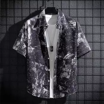 Рубашка для пар Personality Thin, мужская и женская, с короткими рукавами, с 3D-принтом, повседневная пляжная одежда, новые топы S