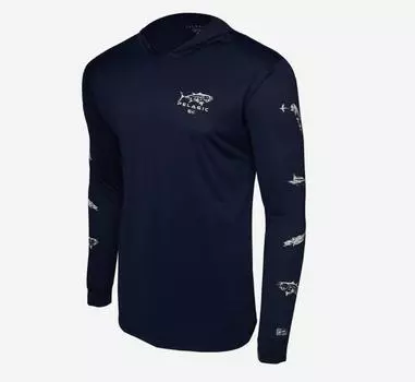 Рубашка для рыбалки Pelagic 1015 с капюшоном AquaTek Gyotaku NVY Размер L (6279)