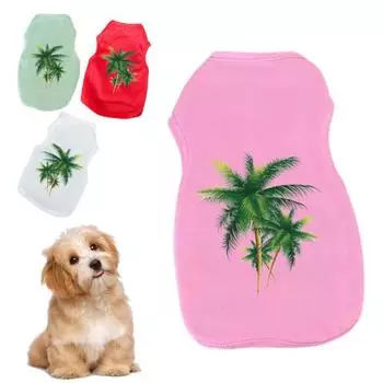 Рубашка для собак, дышащая одежда с круглым вырезом, жилет для домашних животных, одежда без рукавов для щенков, кошка S красный