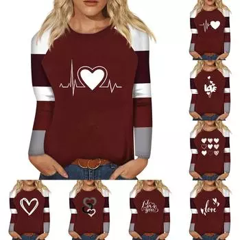 Рубашка для женщин, модная повседневная футболка с рукавом реглан, круглым вырезом и длинным рукавом, свободная футболка с принтом, женский топ S белый