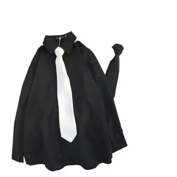 Рубашка для женщин ретро топ с длинными рукавами корейские свободные студенческие рубашки снаружи S белый