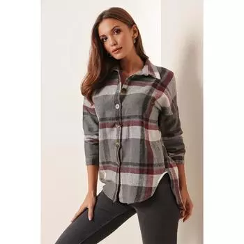 Рубашка дровосека в клетку с длинной спиной