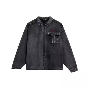 Рубашка джинсовая Li Ning Plain Wash Мужские рубашки черного цвета ASHT005-1 XXL