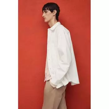 Рубашка джинсовая свободного кроя HM белая S