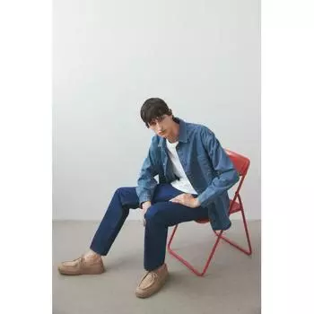 Рубашка джинсовая свободного кроя HM, цвет синий XS