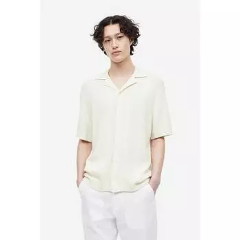 Рубашка фактурной вязки HM Regular Fit, белая 1137833001