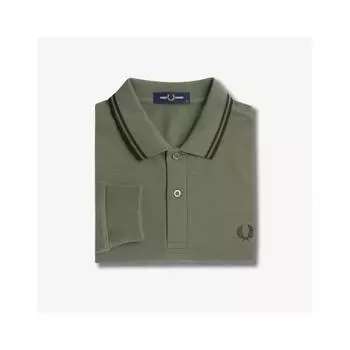 Рубашка Fred Perry с длинным рукавом Twin Tip Fred Perry Laurelis Green Night Green Afpm2433636 W49 S