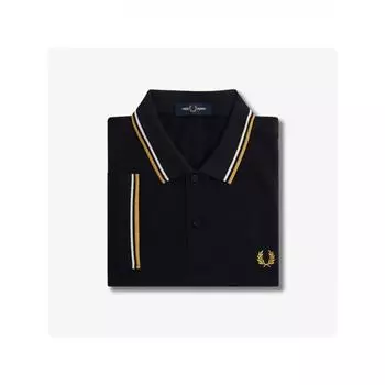 Рубашка Fred Perry Twin Tip Fred Perry темно-синяя, цвета экрю, соты Afpm2433600 W53 M