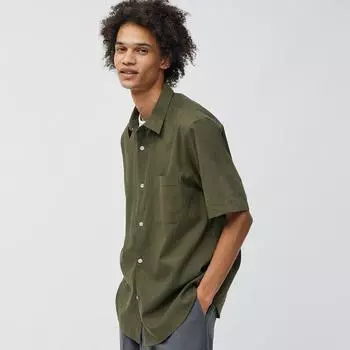 Рубашка GU by Uniqlo из смесового льна, рукав 5 минут OSB+EC