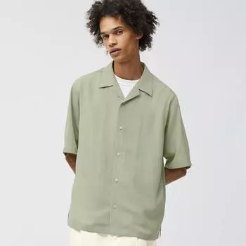 Рубашка GU by Uniqlo с открытым воротником, рукав 5 минут