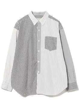 Рубашка хлопковая лужайка Crazy Button Down с длинным рукавом СЕРАЯ БЕСПЛАТНАЯ 13110452452 [Beams Boy] L/S женская серый