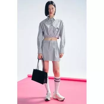 Рубашка HM Banding Hem Серая полоска