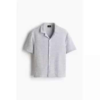 Рубашка HM camp Regular Fit Серо-белая XS