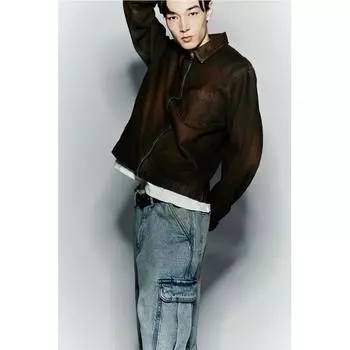 Рубашка HM deniM oversHirt Regular Fit Dark Brown XL