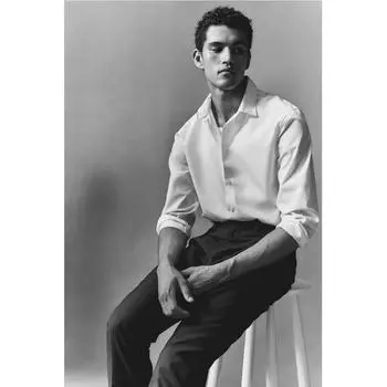 Рубашка HM Easy Care Slim Fit белая XS