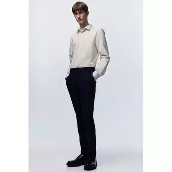 Рубашка HM Easy Care Slim Fit светло-бежевого цвета XS