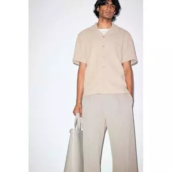 Рубашка HM Herringbone Weave cAMP, стандартный крой, бежевый XS