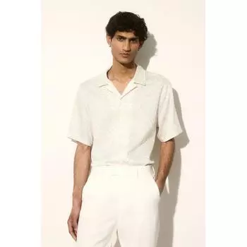 Рубашка HM Regular Fit из лиоцелла, белая с рисунком