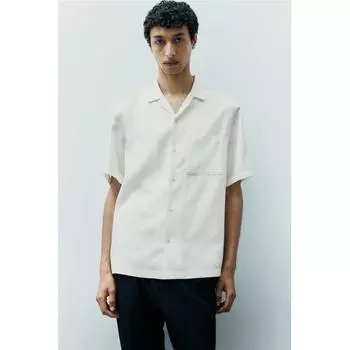 Рубашка HM Regular Fit из лиоцелла, белая