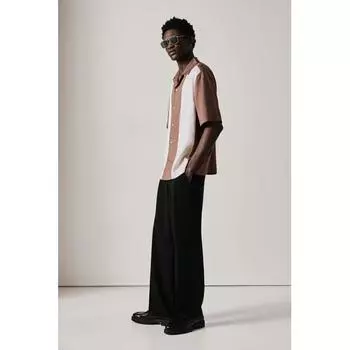 Рубашка HM Regular Fit из лиоцелла Camp Коричнево-Белая