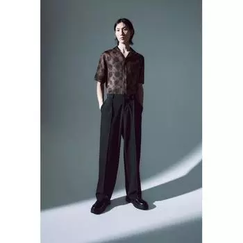 Рубашка HM Regular Fit из лиоцелла с коричневым рисунком